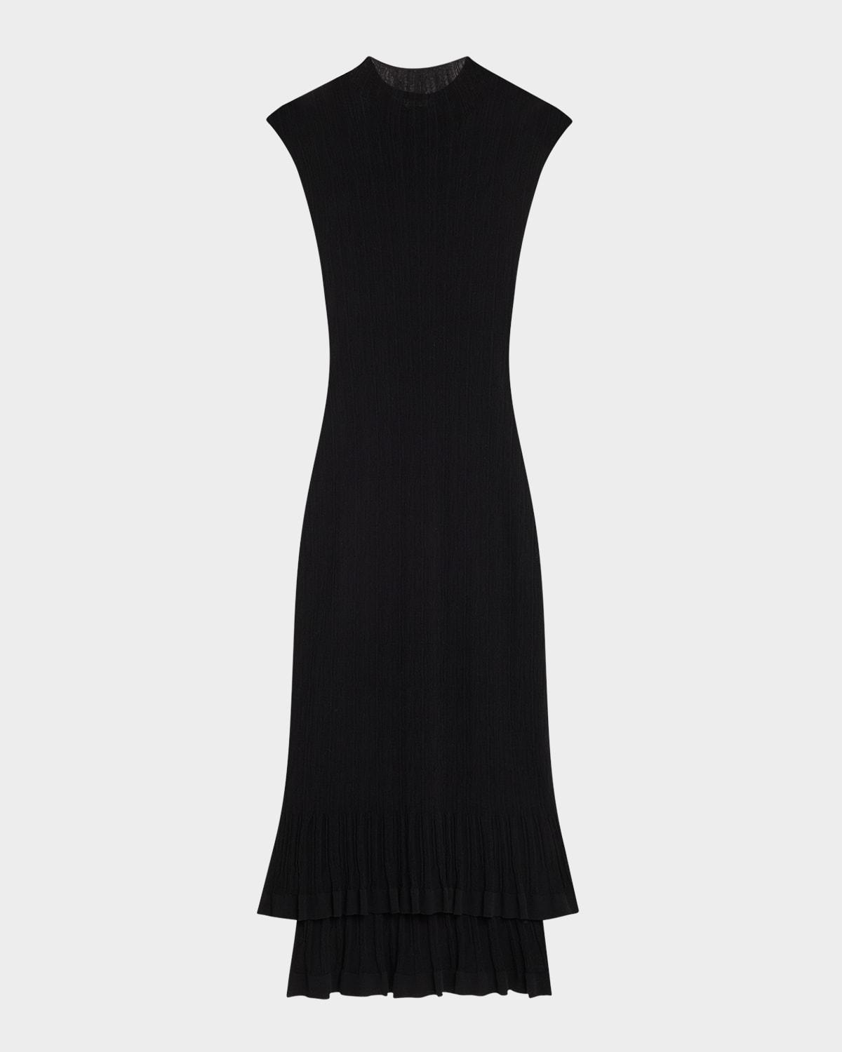kennedy mock-neck plisse dress