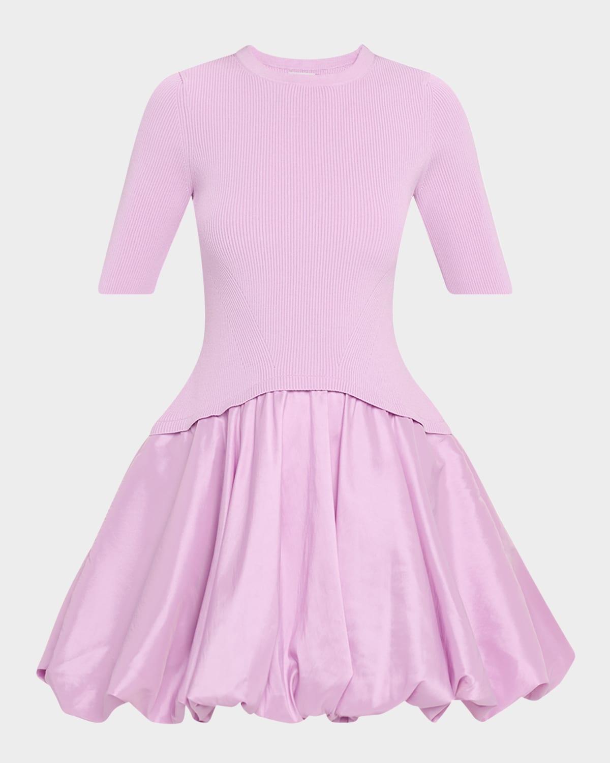 kenny mixed media bubble mini dress