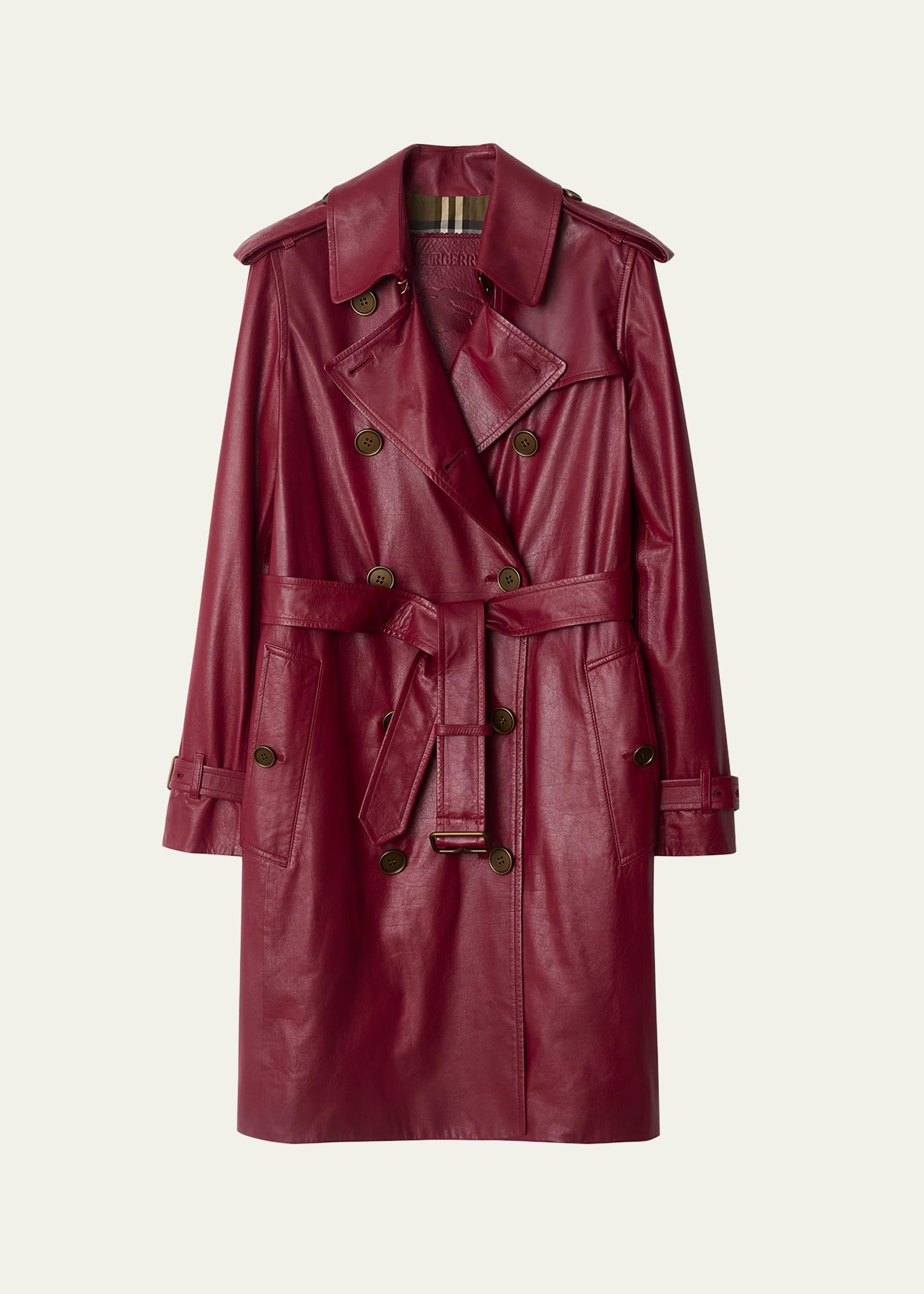 kensington leather trench coat