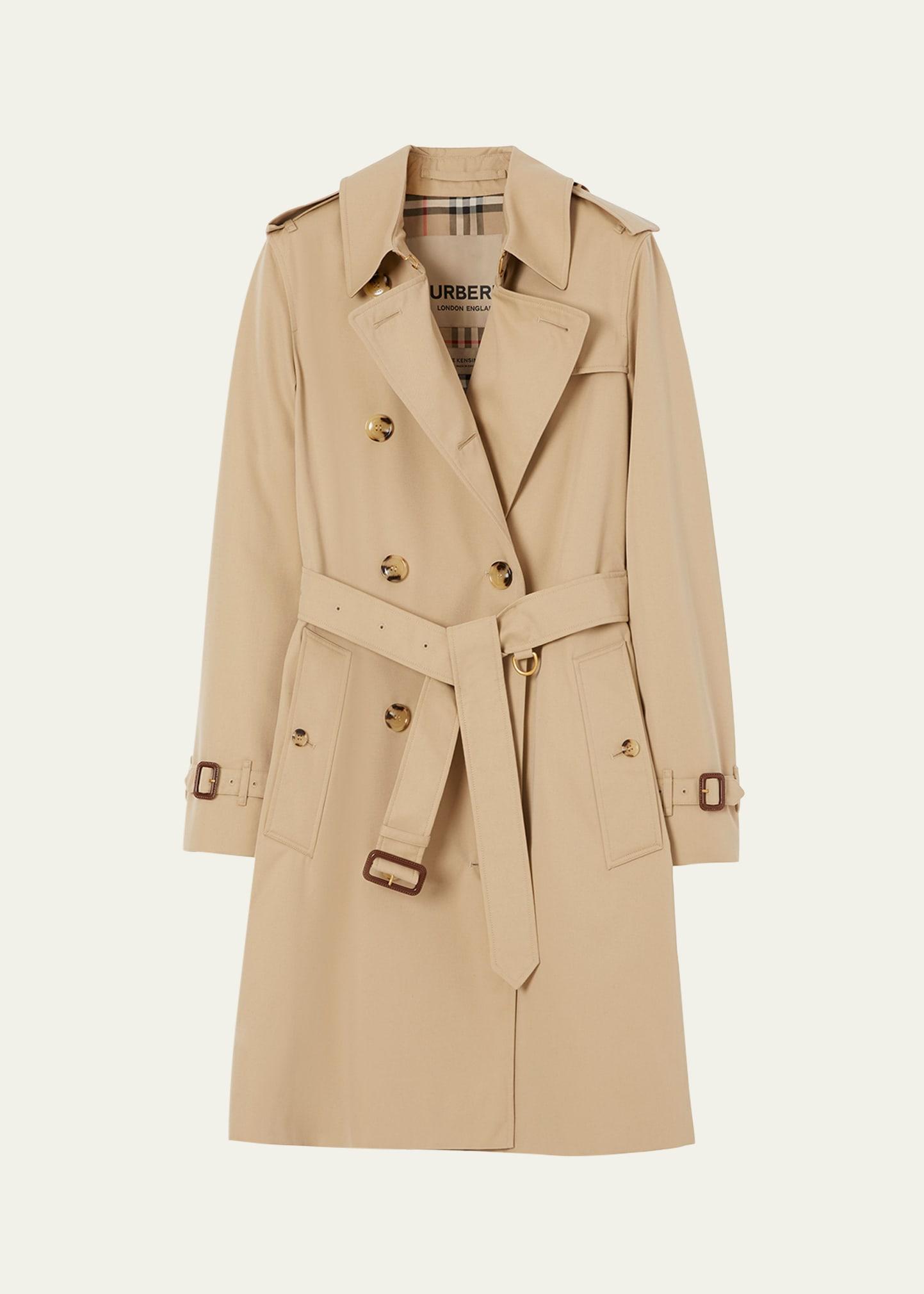 kensington organic belted double-breasted trench coat