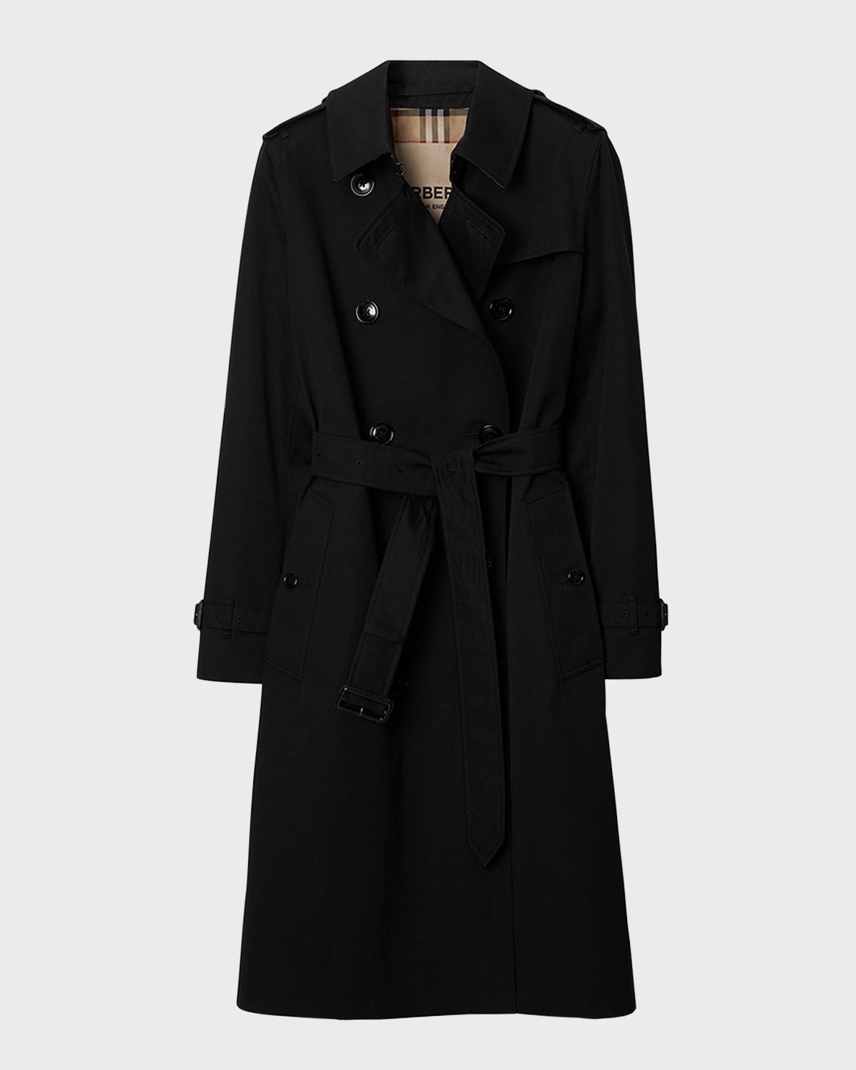 kensington organic belted double-breasted trench coat