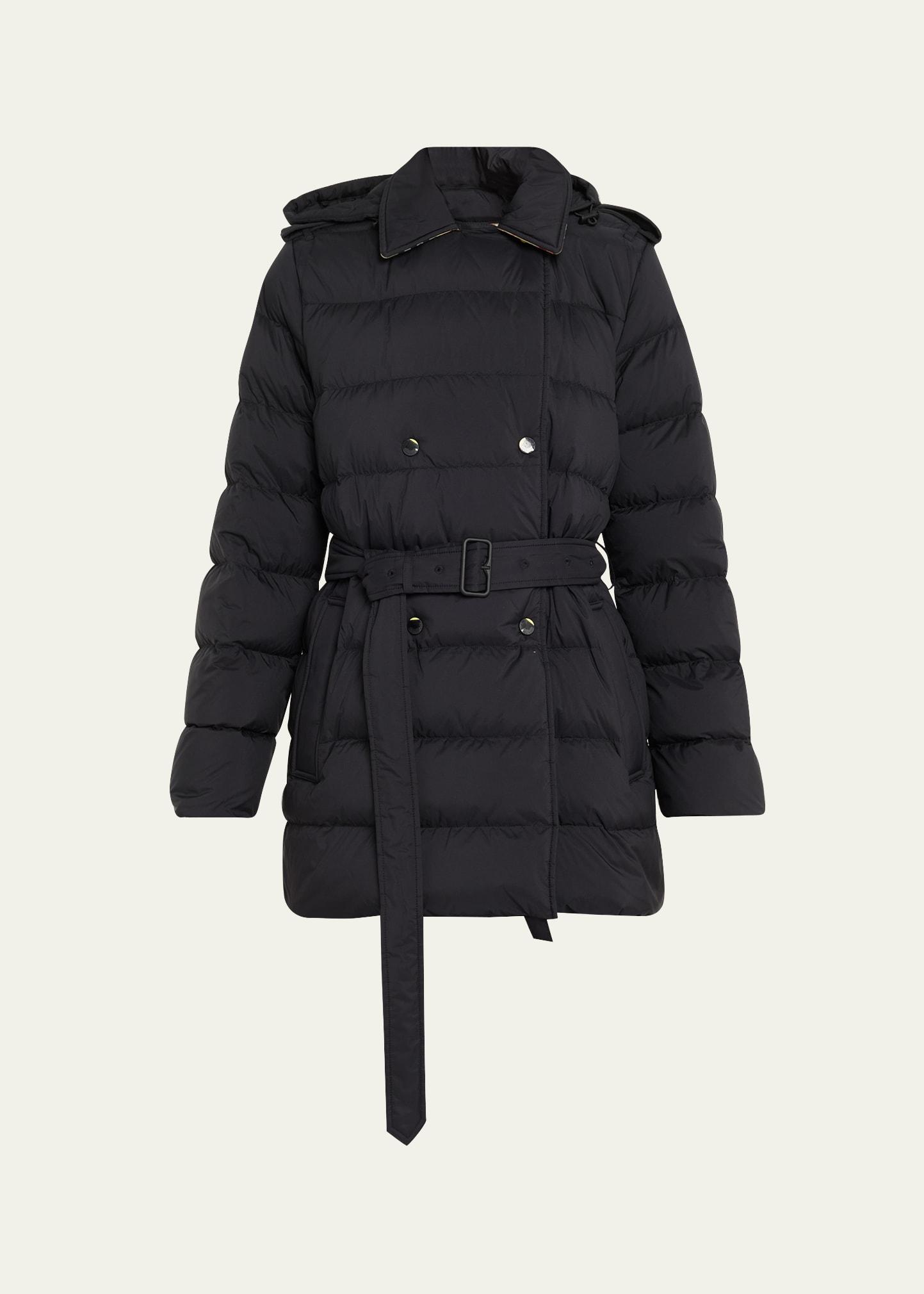 kent belted parka jacket with detachable hood