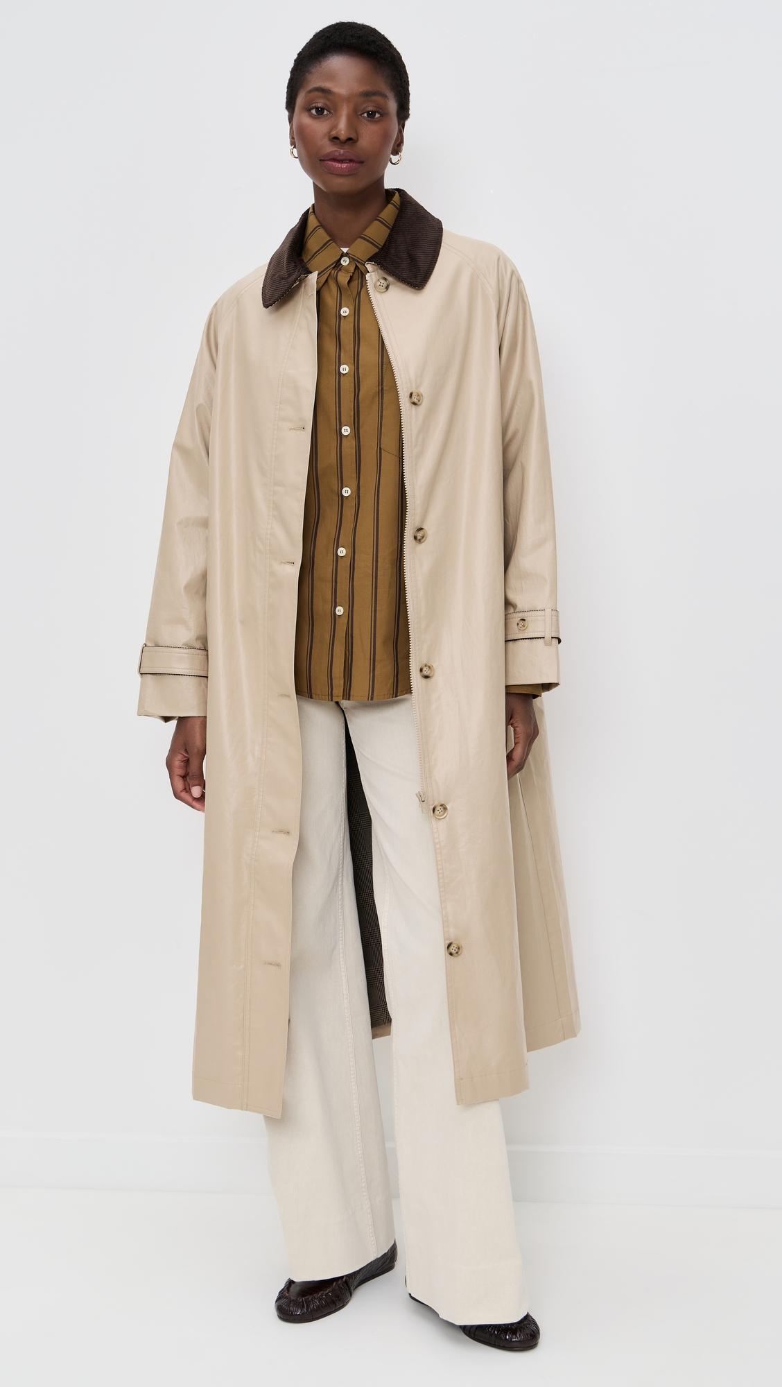 kent trench coat in khaki