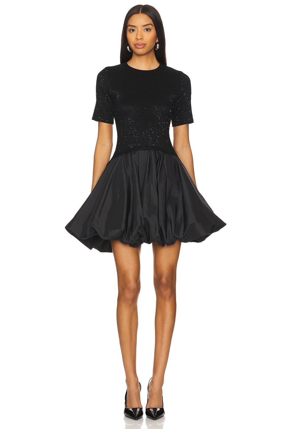 kenz short sleeve knit combo ruffle mini dress