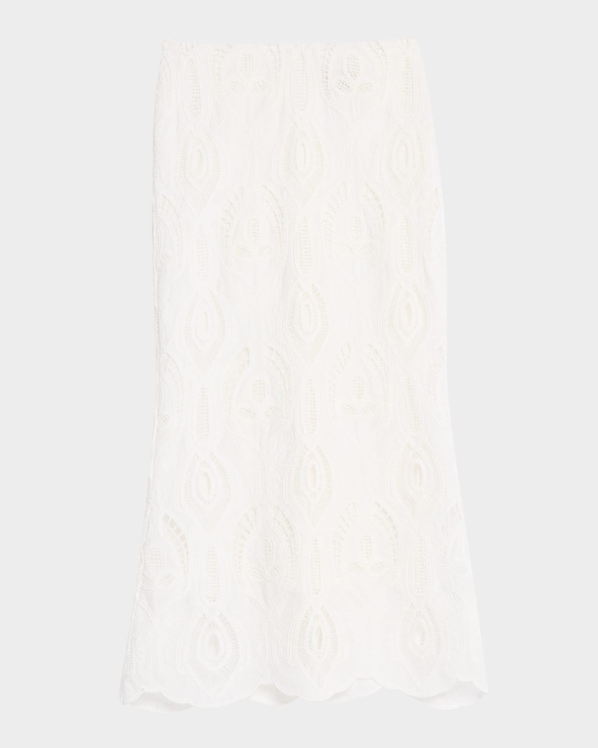 kenzie eyelet-embroidered maxi skirt