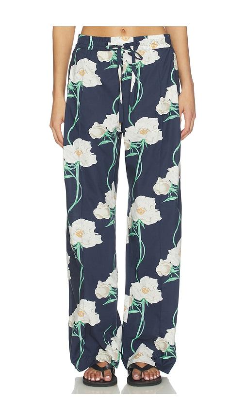 kenzo archive rose pajama pant in navy.