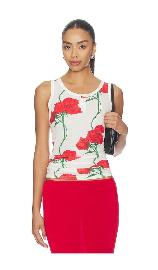 kenzo archive rose tank top in white.