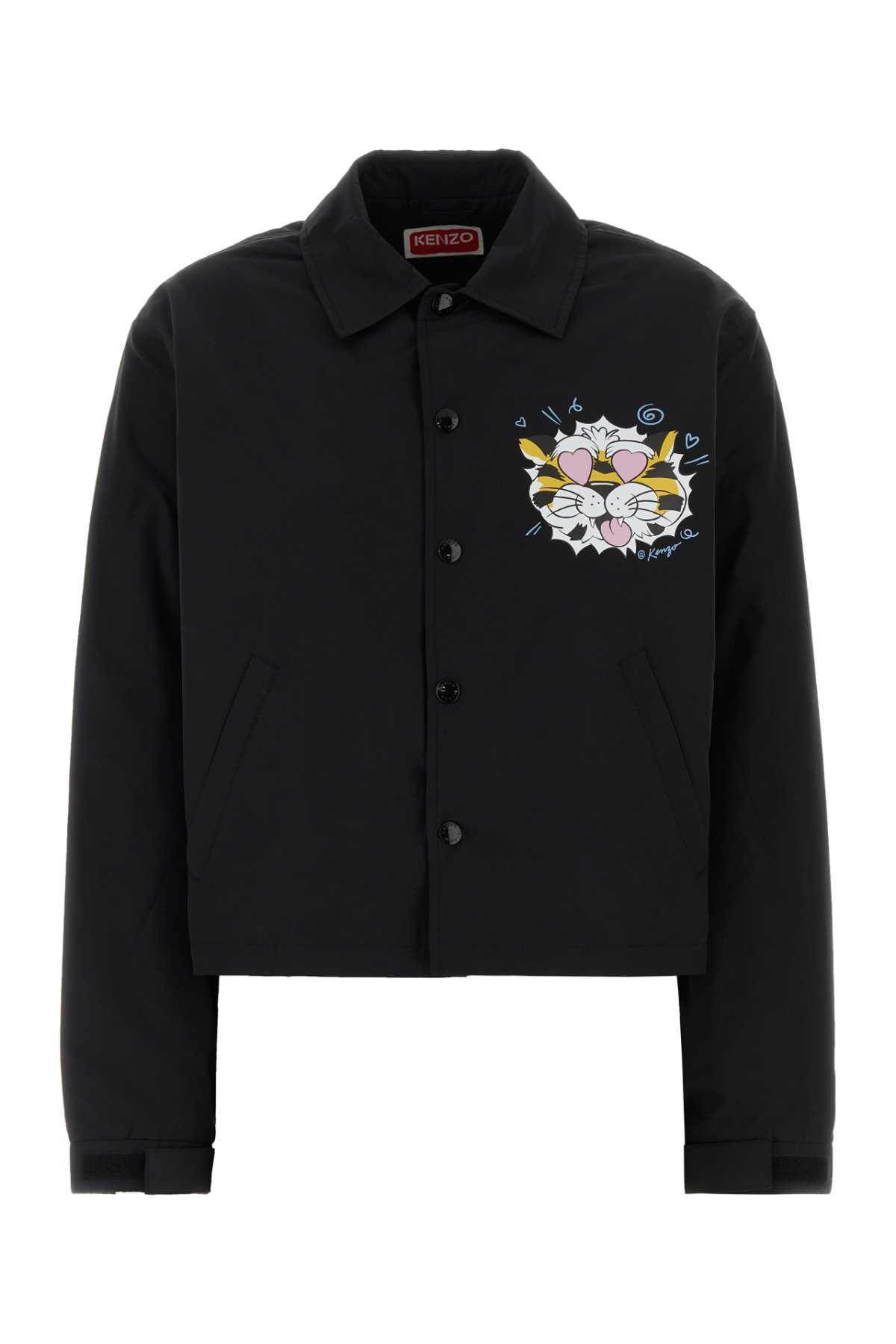 kenzo black cotton blend jacket