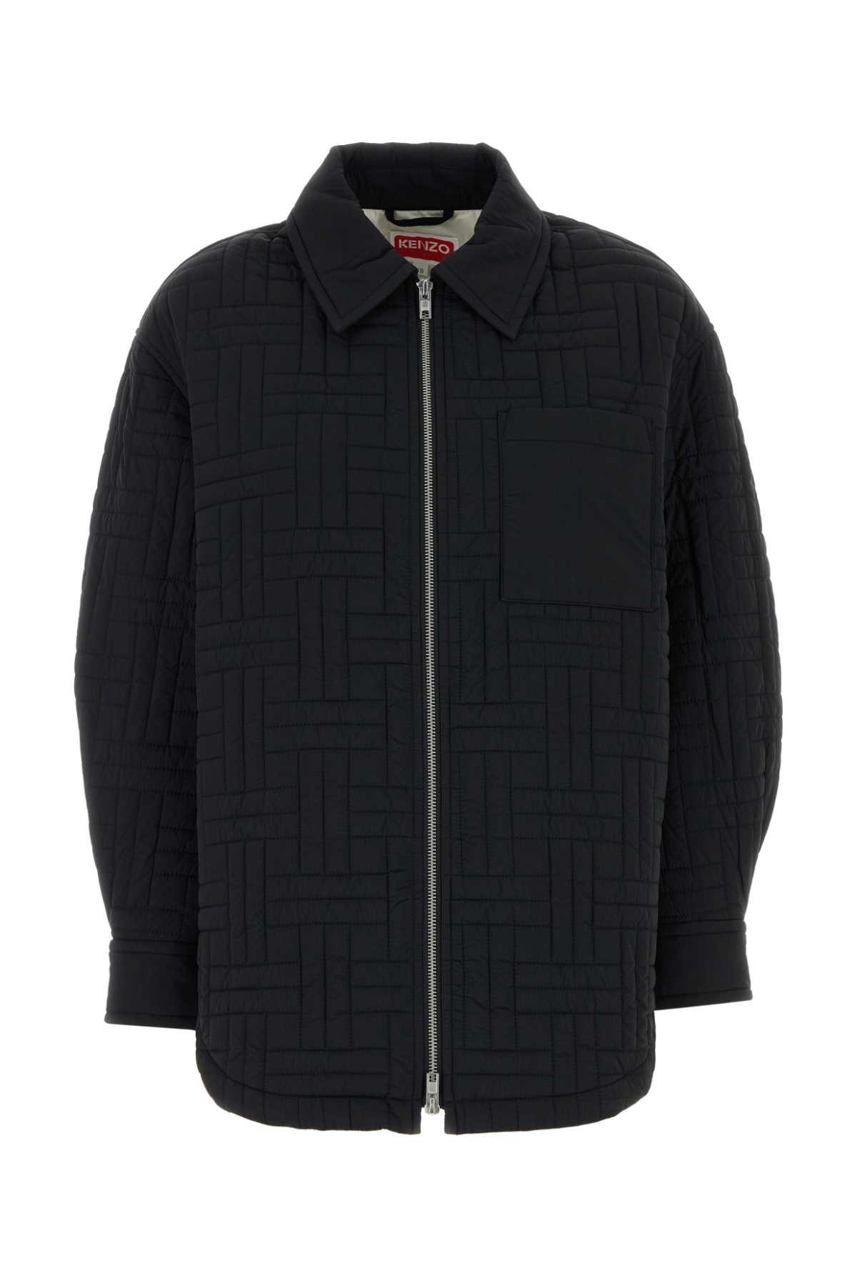 kenzo black nylon oversize jacket