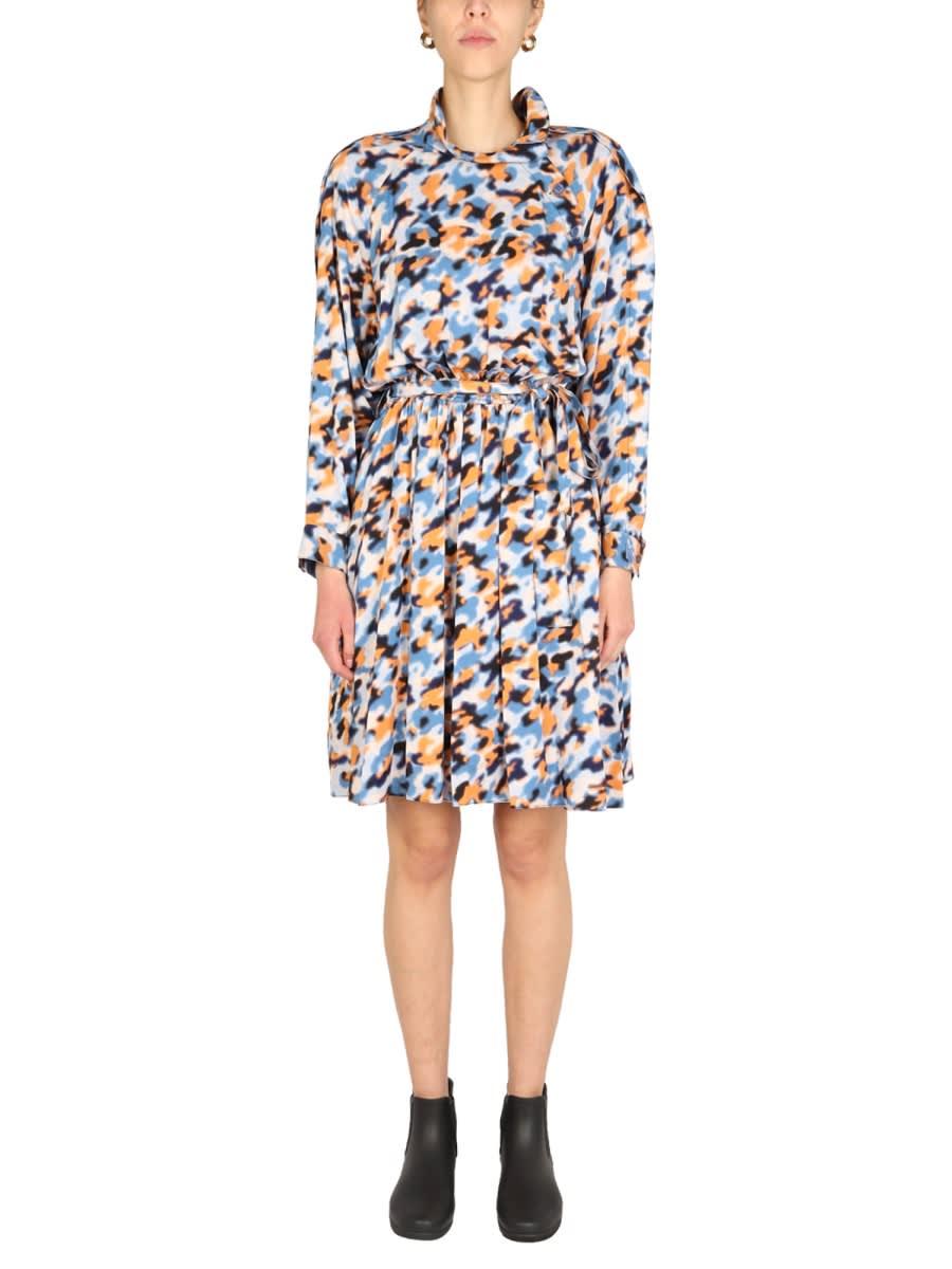 kenzo blurred flowers dress
