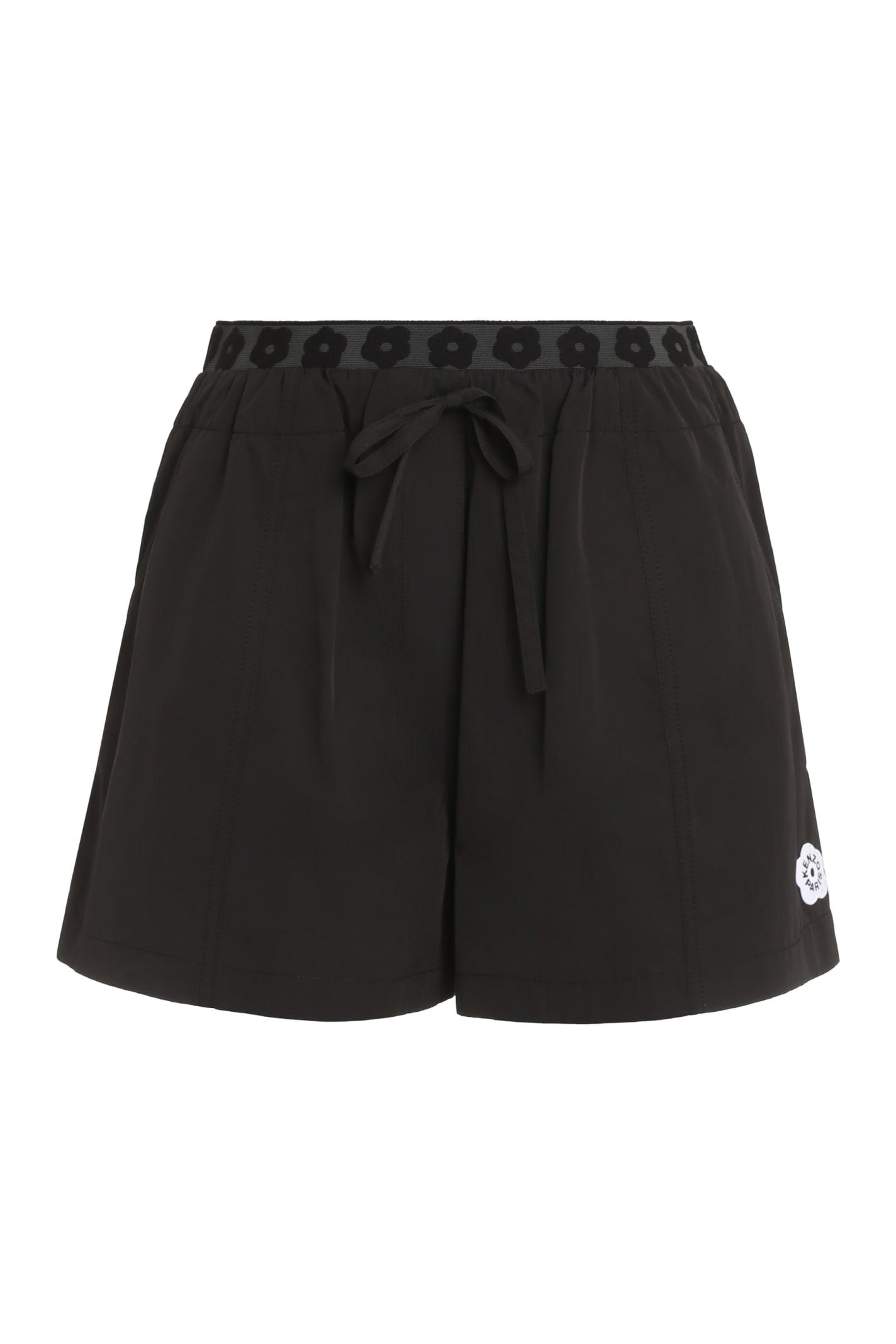 kenzo boke flower embroidered drawstring shorts