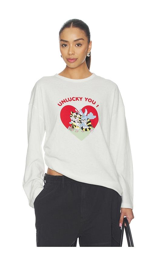 kenzo gots kenzo cartoon long sleeves t-shirt in white.