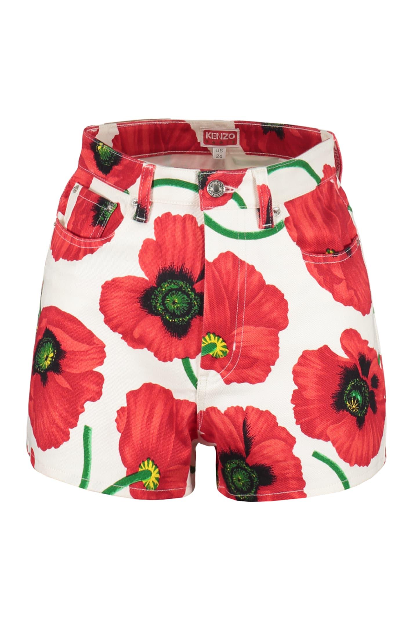 kenzo high-rise cut-off denim shorts