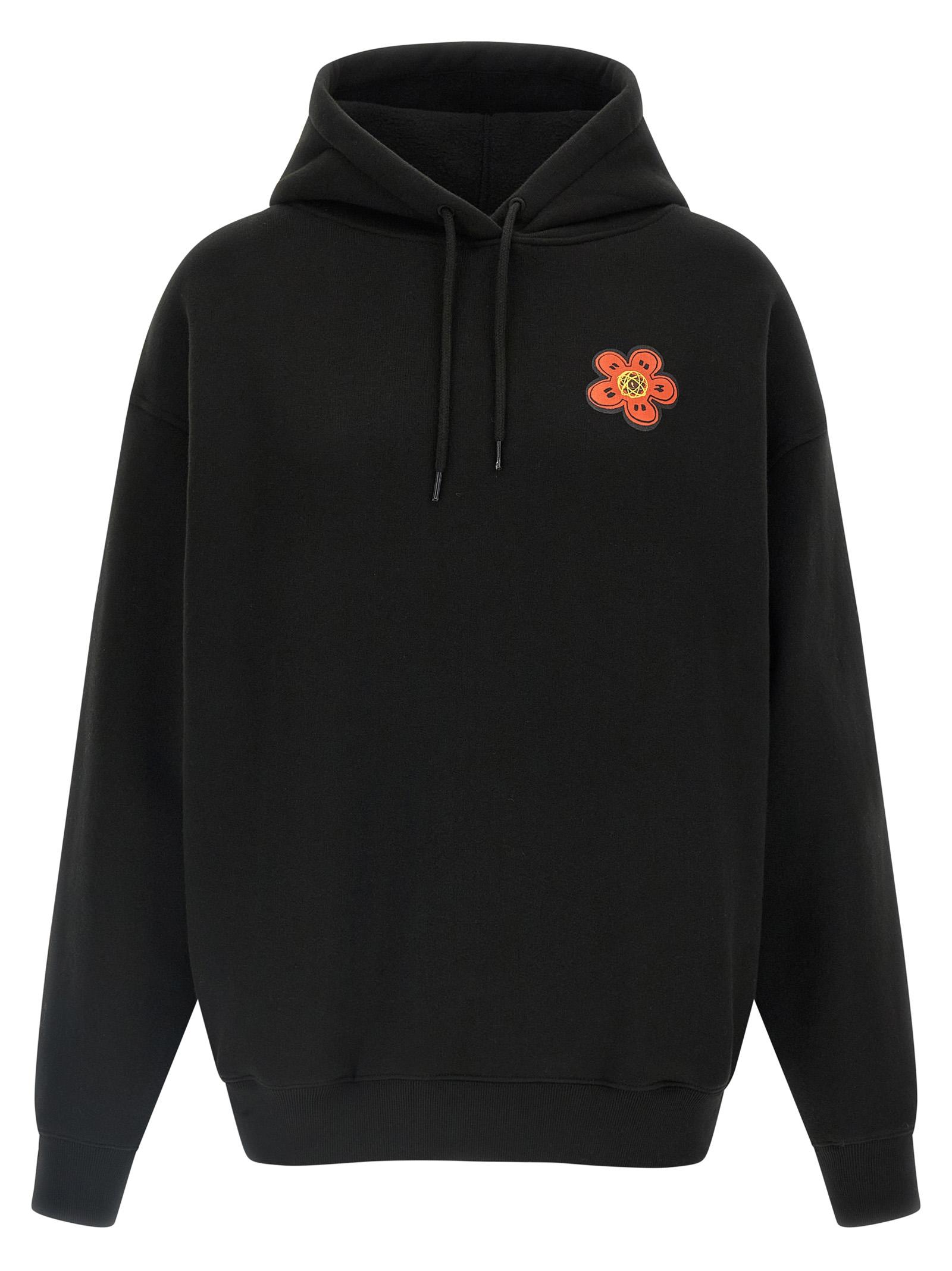 kenzo hoodie black cotton sweatshirt - women