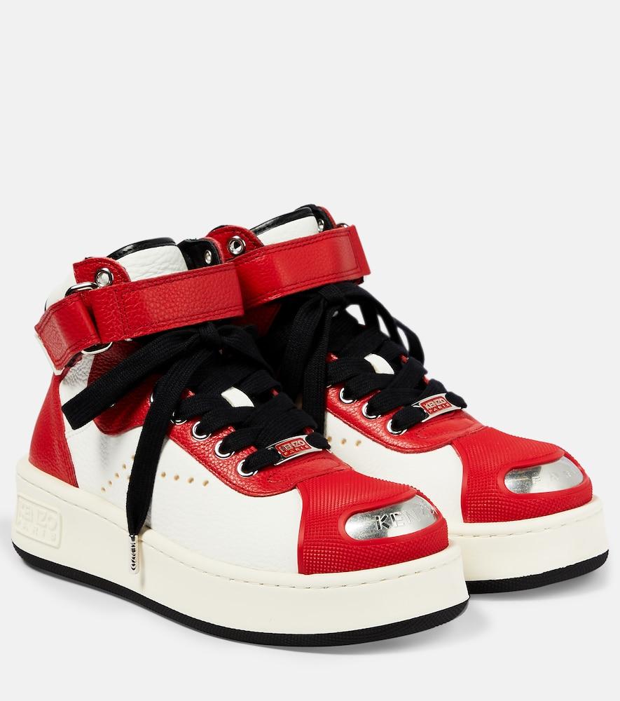 kenzo hoops leather sneakers