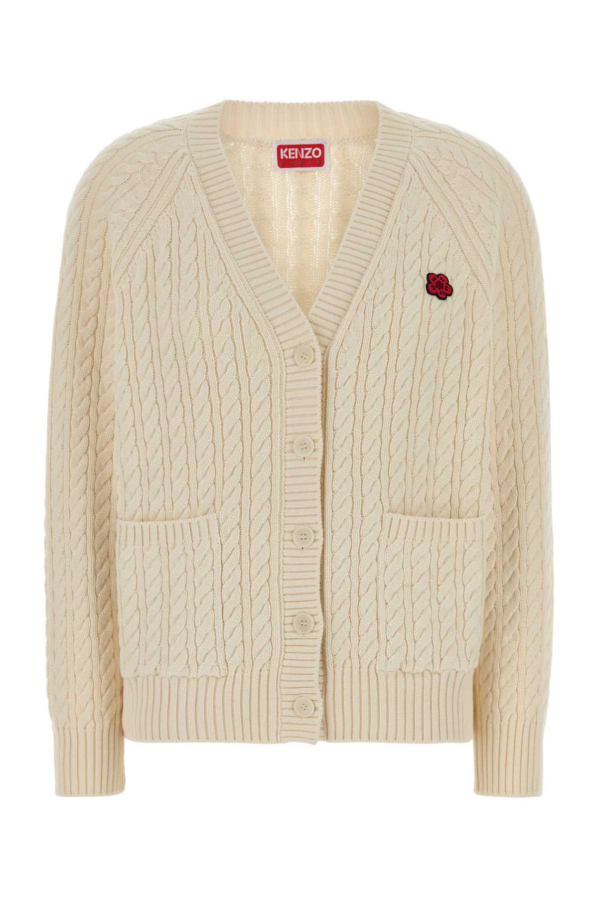 kenzo ivory cotton blend cardigan