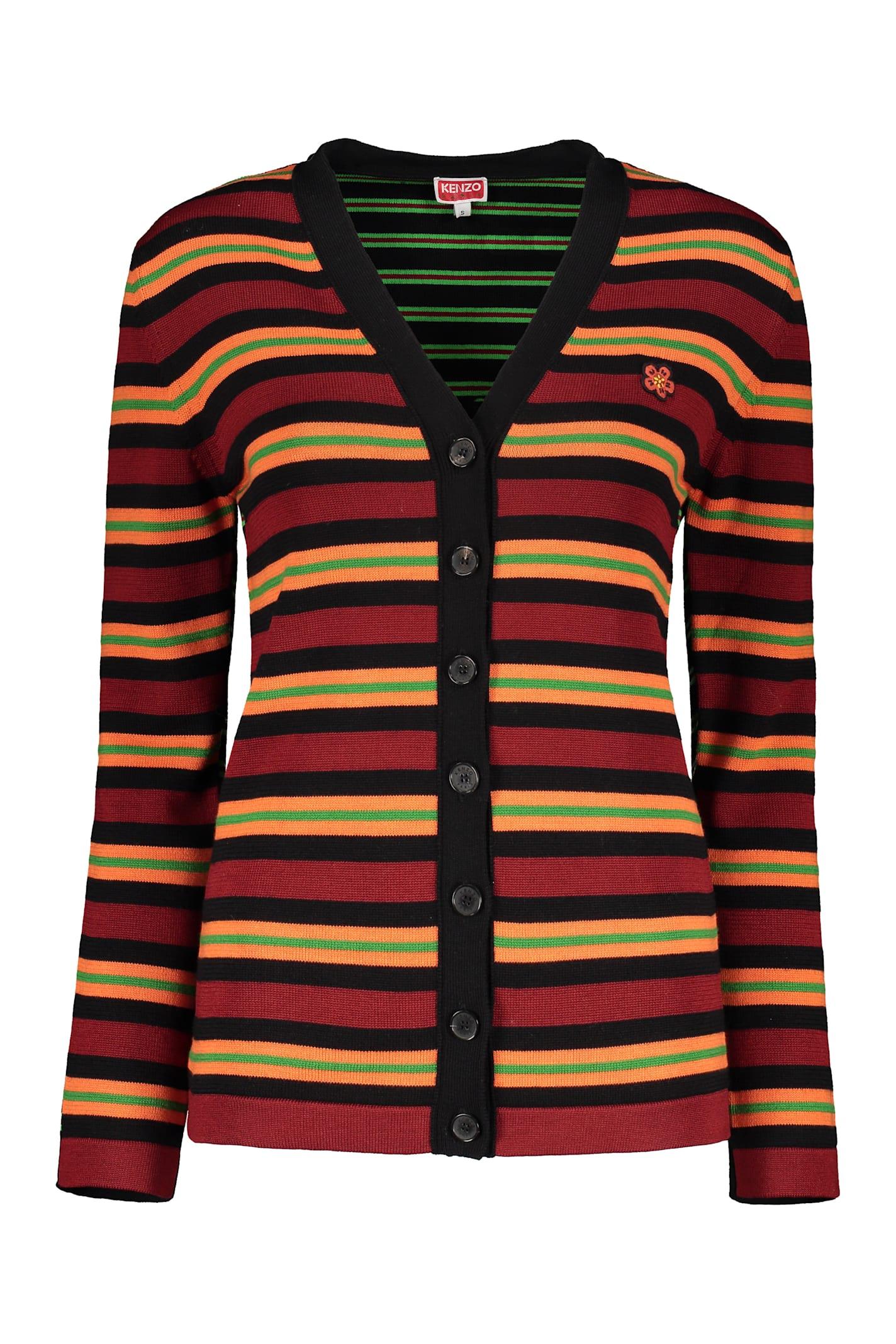 kenzo jacquard knit cardigan