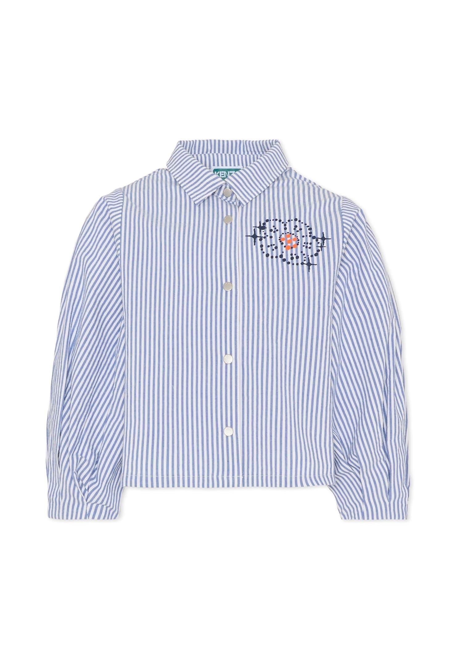 kenzo kids blue shirt for girl with logo