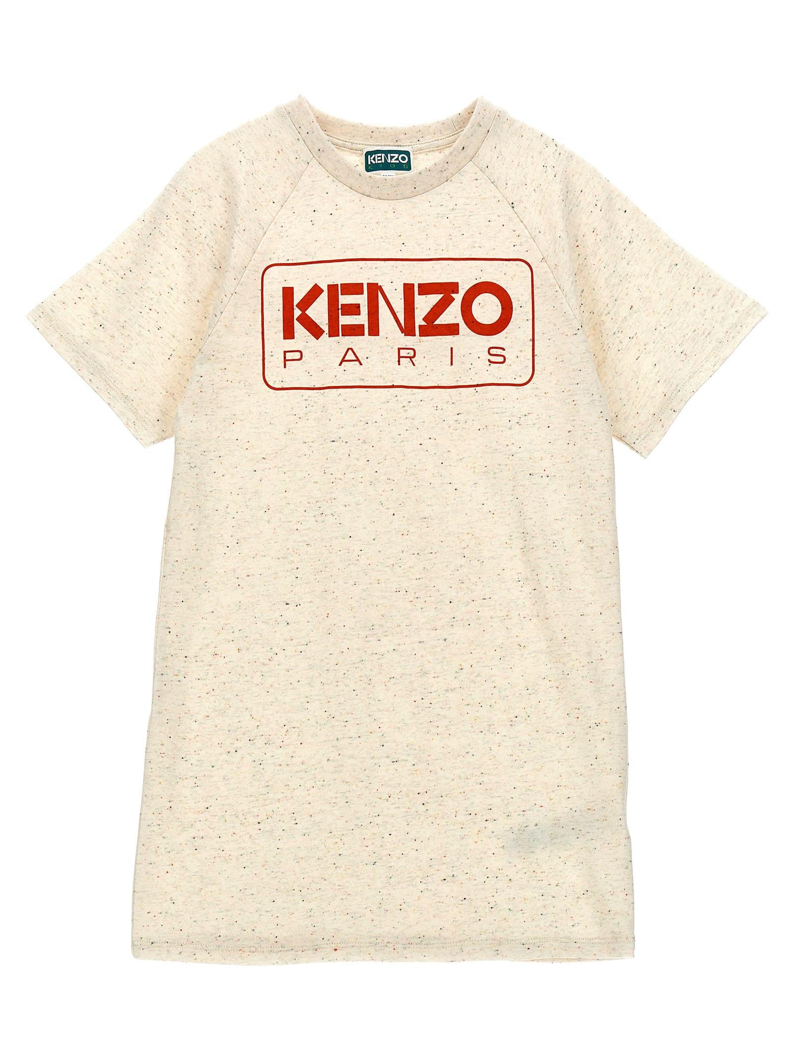 kenzo kids logo print dress