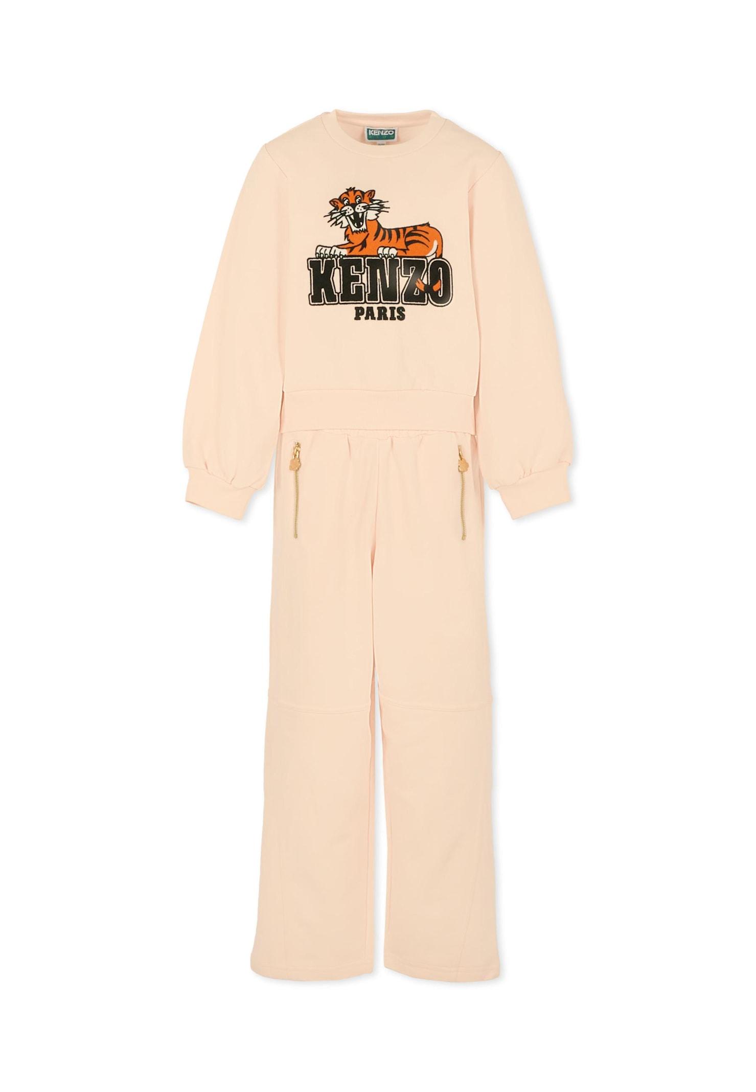kenzo kids pink suit for girl with tiger