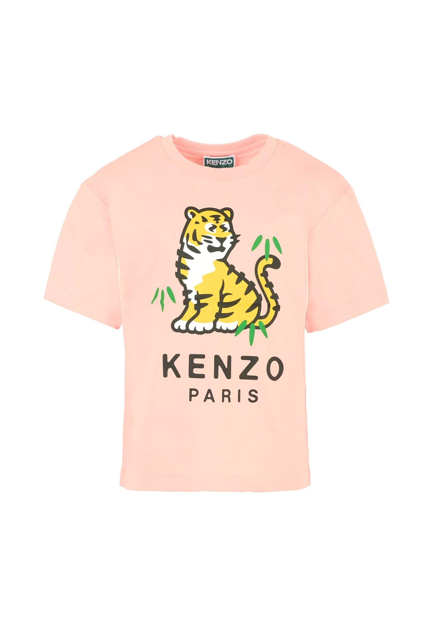 kenzo kids pink t-shirt for girl with kotora