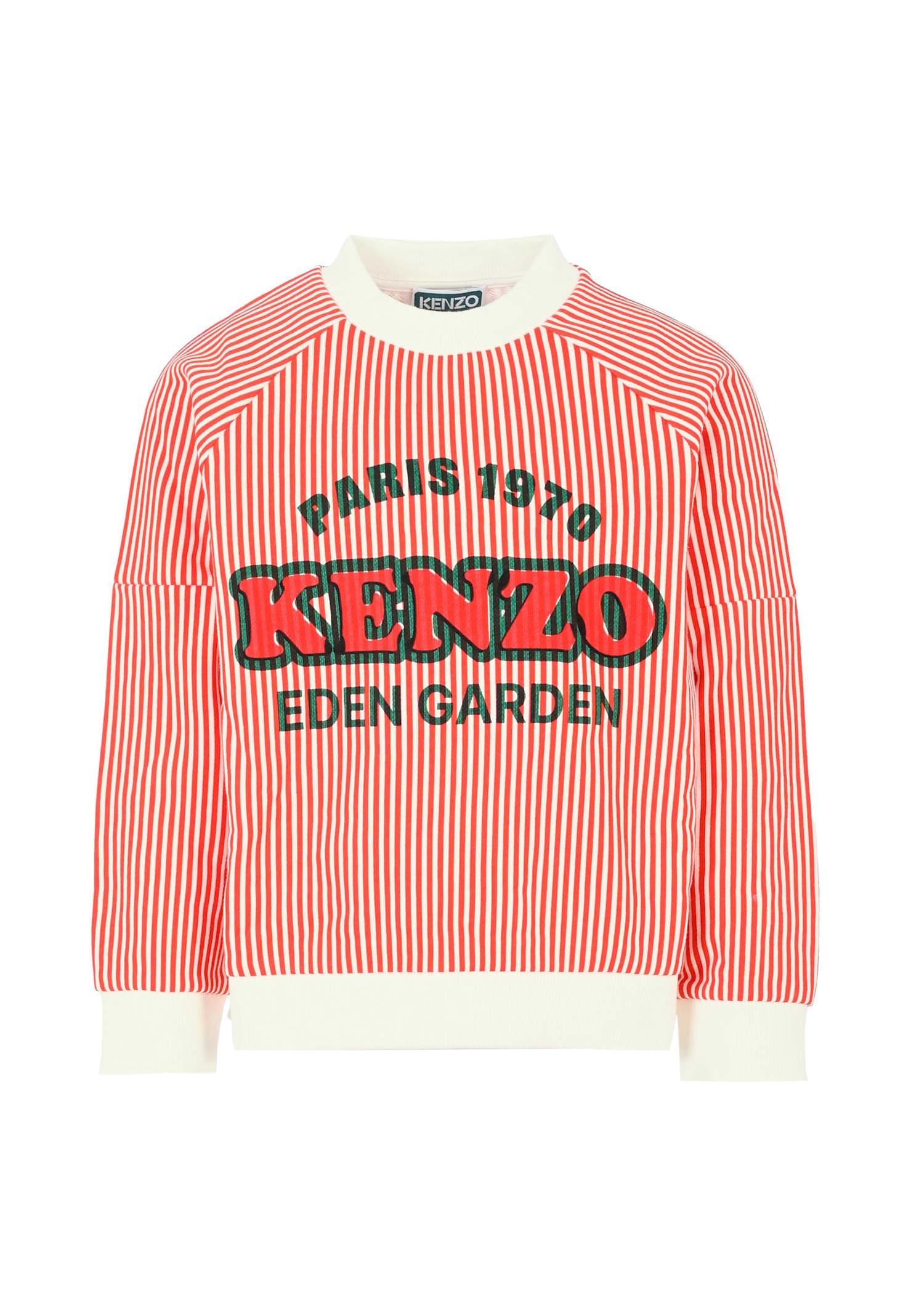 kenzo kids red sweatshirt for girl with logo