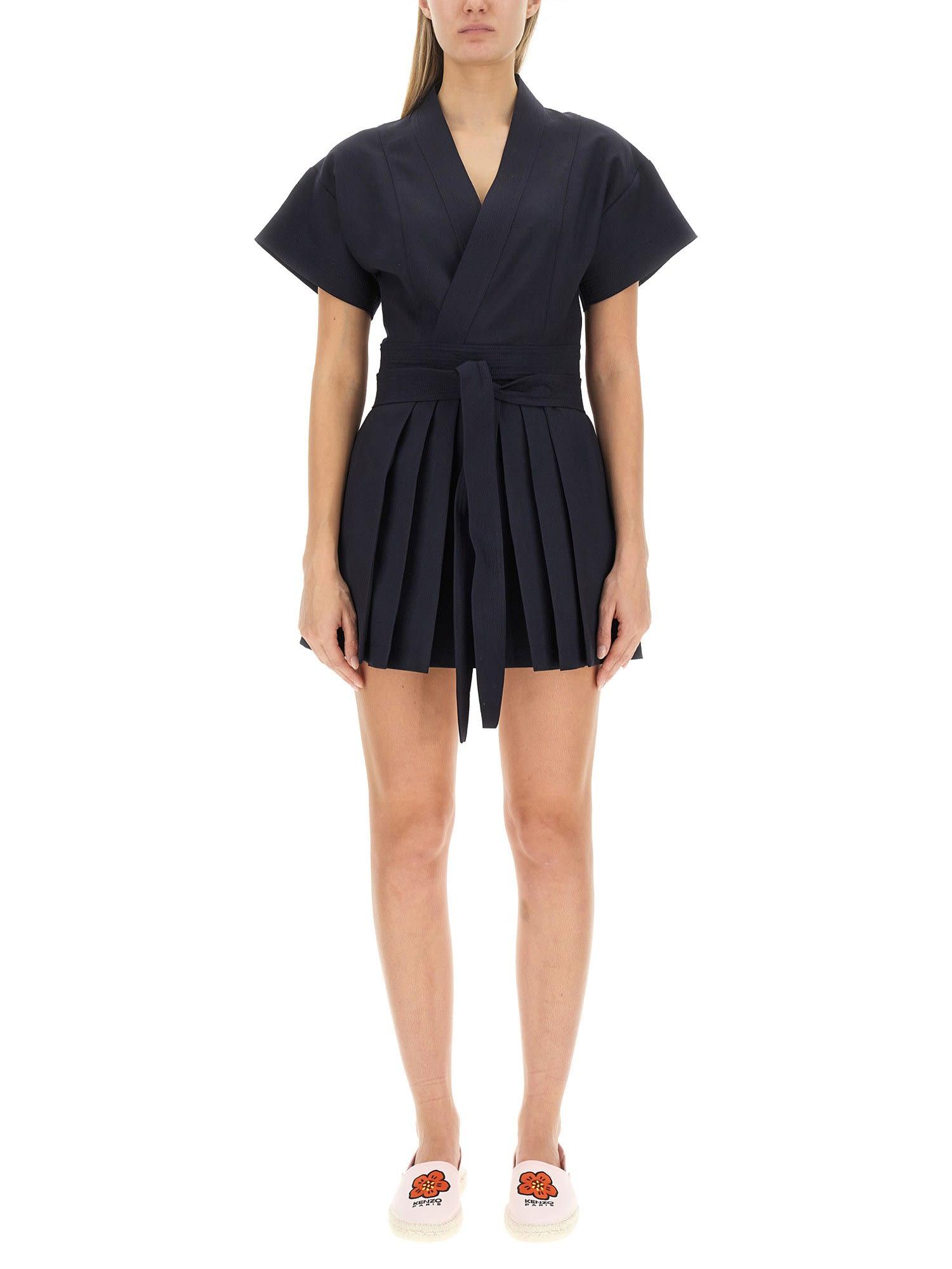 kenzo kimono flared cut dress