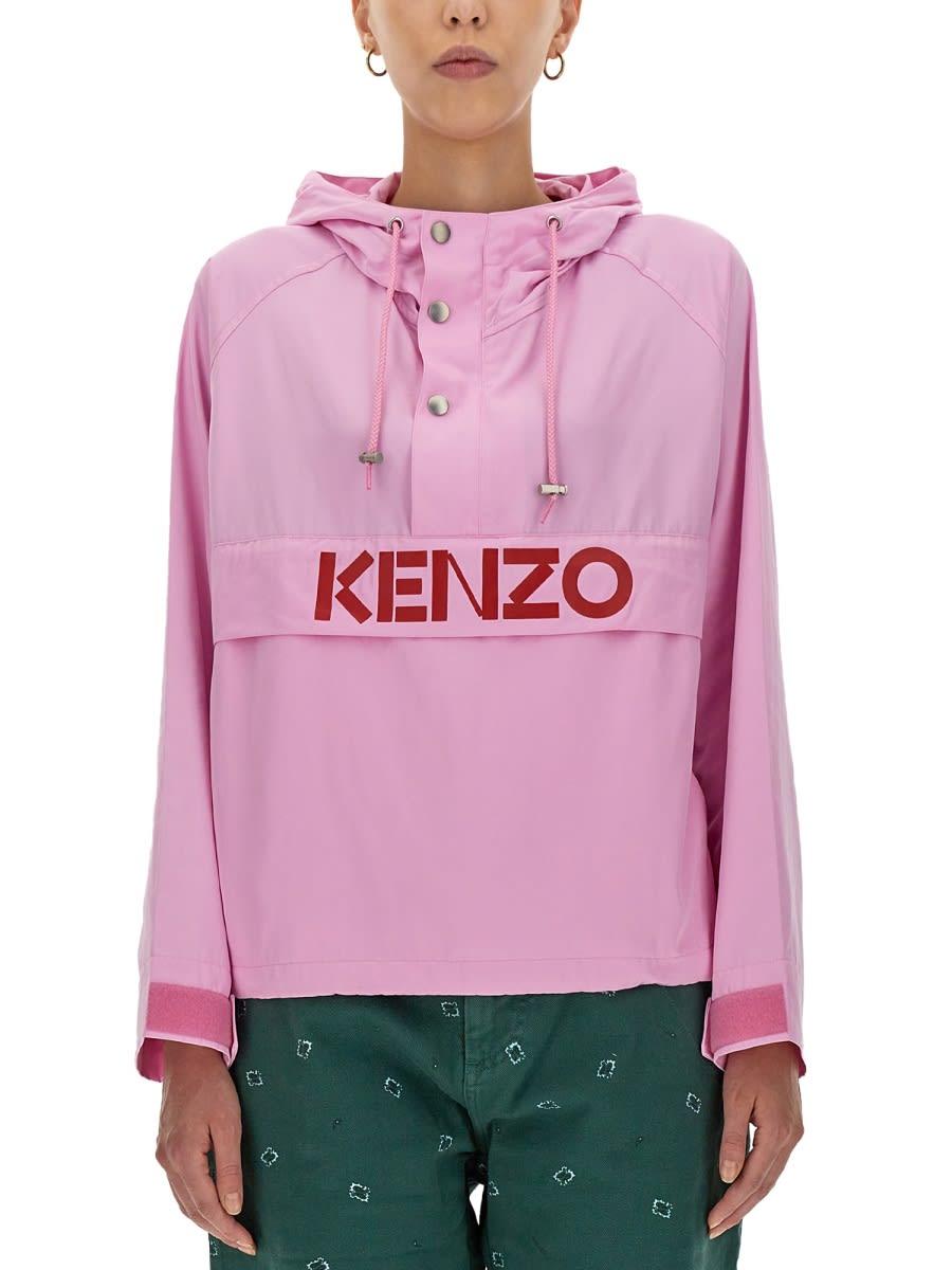 kenzo logo print windbreaker