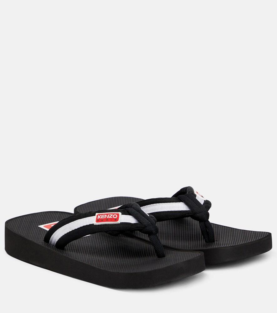 kenzo logo striped thong sandals