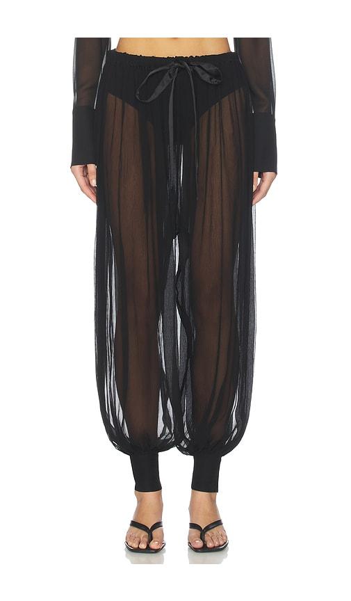 kenzo transparent balloon pants in black.