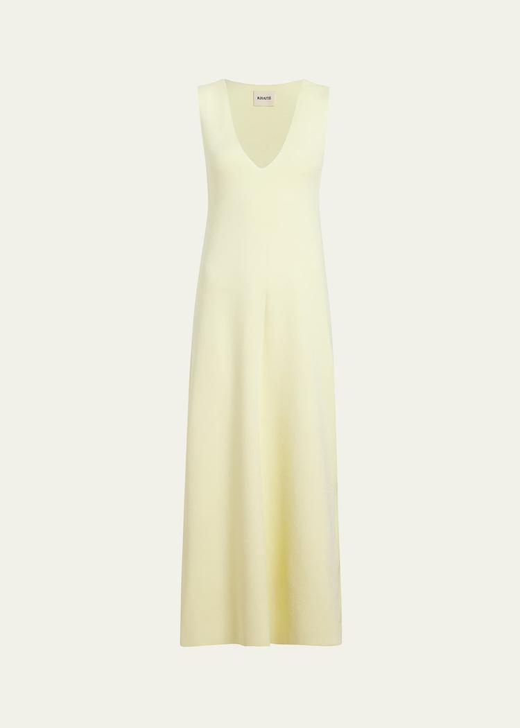 keran long v-neck dress
