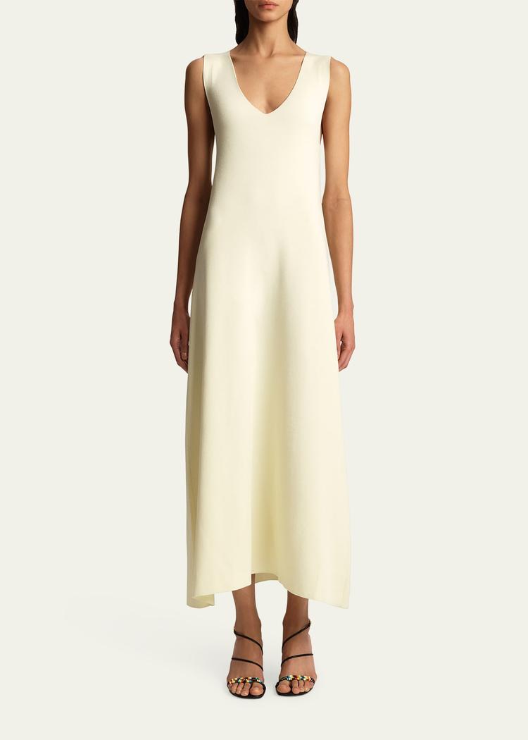 keran long v-neck dress