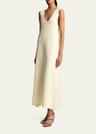 keran long v-neck dress
