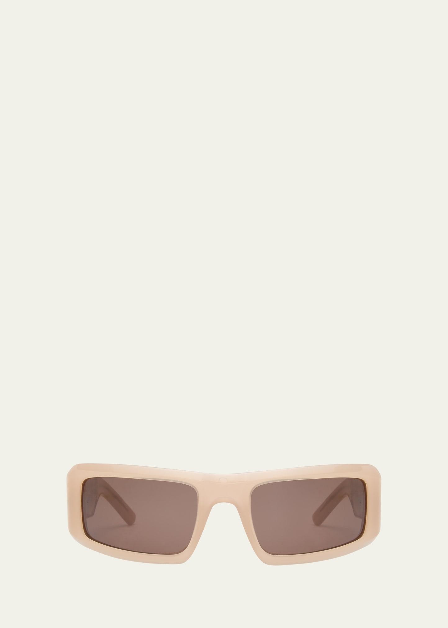 kerman brown acetate & metal wrap sunglasses