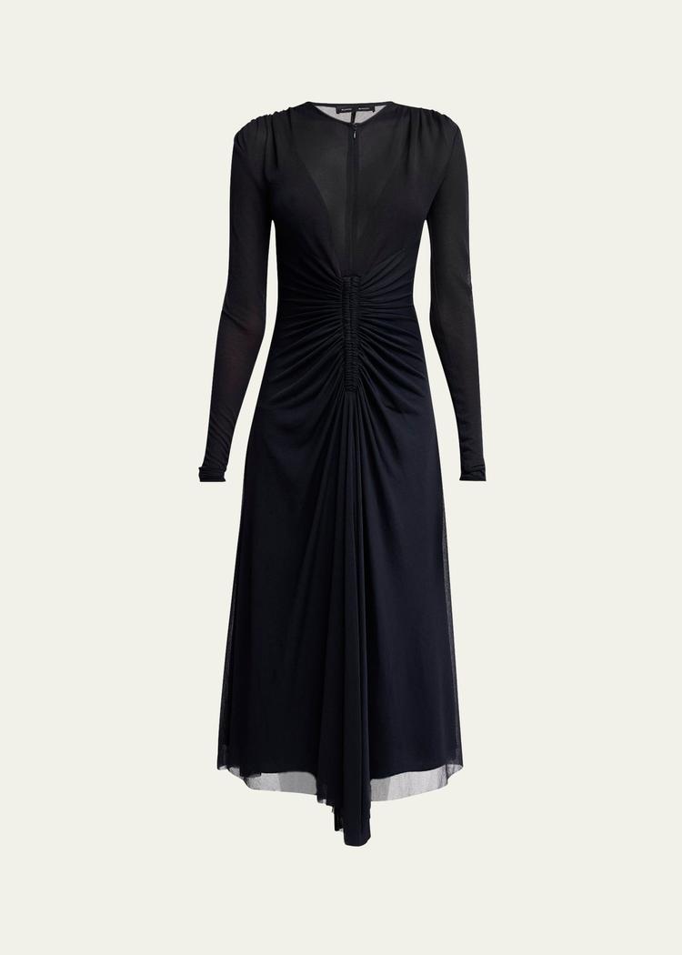 kerstin ruched crepe jersey midi dress