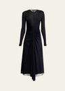 kerstin ruched crepe jersey midi dress