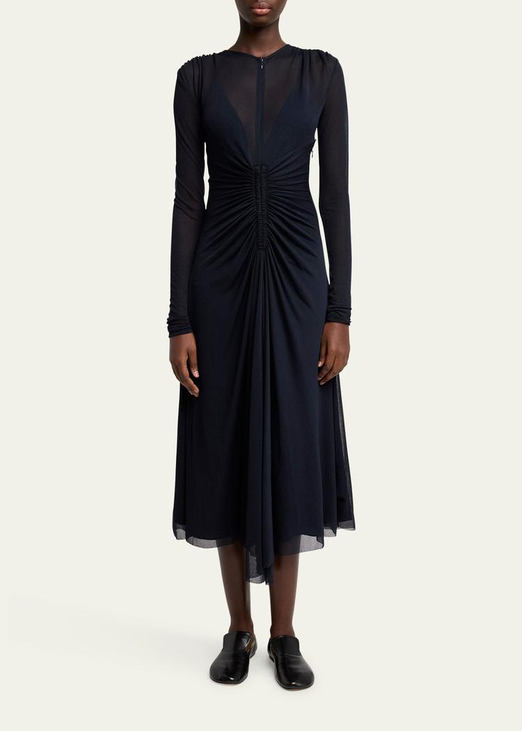 kerstin ruched crepe jersey midi dress