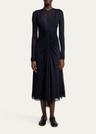 kerstin ruched crepe jersey midi dress