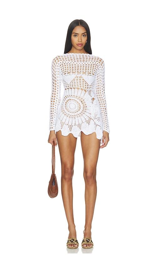 kettel atelier clara crochet dress in white.