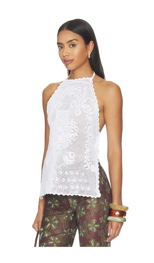 kettel atelier finka crochet top in white.