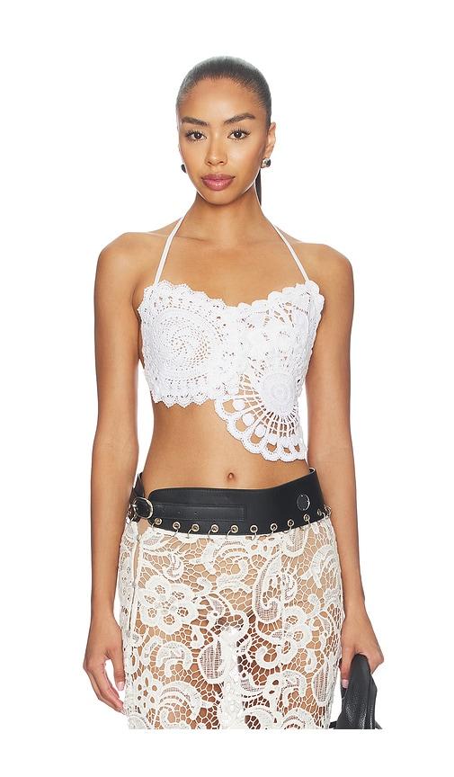 kettel atelier ibiza crochet top in white.