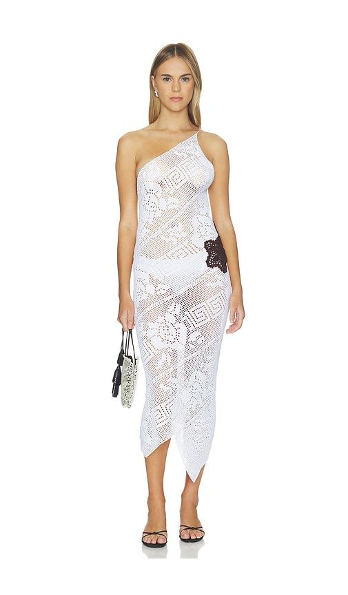 kettel atelier minty crochet dress in white.
