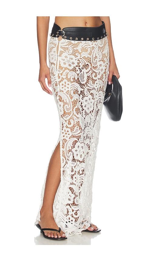 kettel atelier nikita crochet belt in black & white.