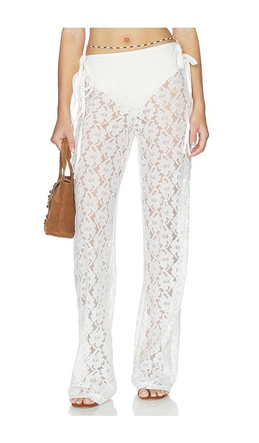 kettel atelier strappy lace trousers in white.