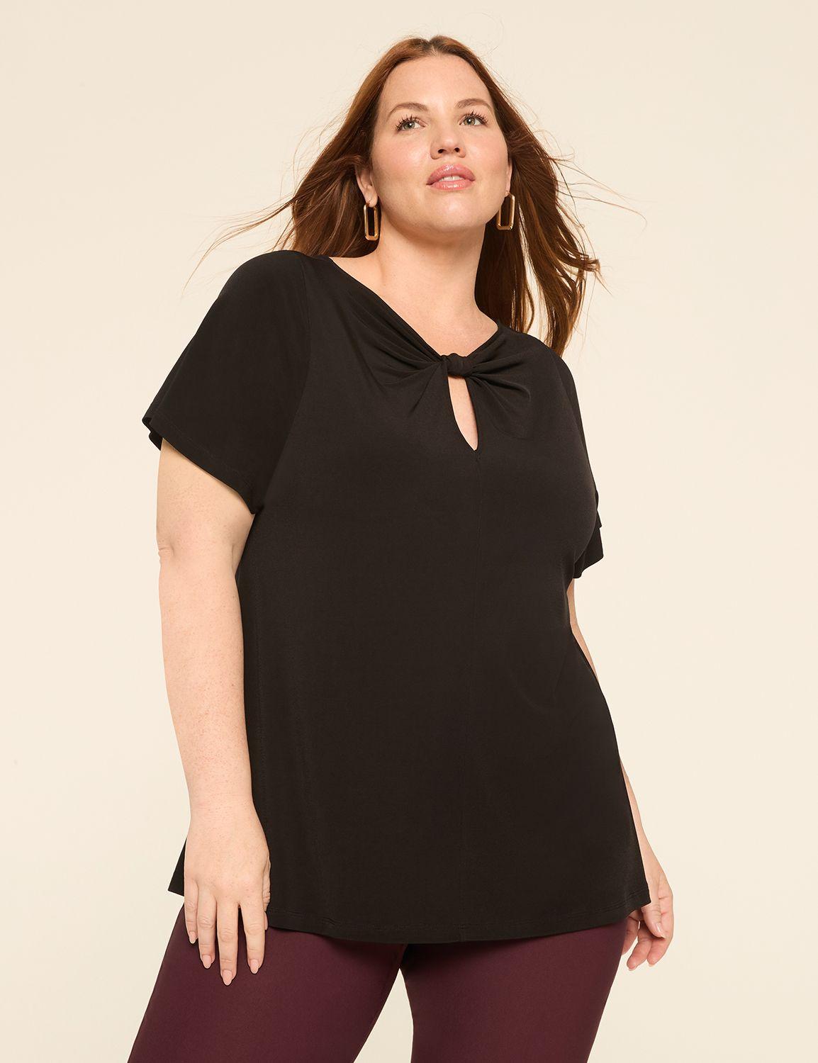keyhole knotted-neck top