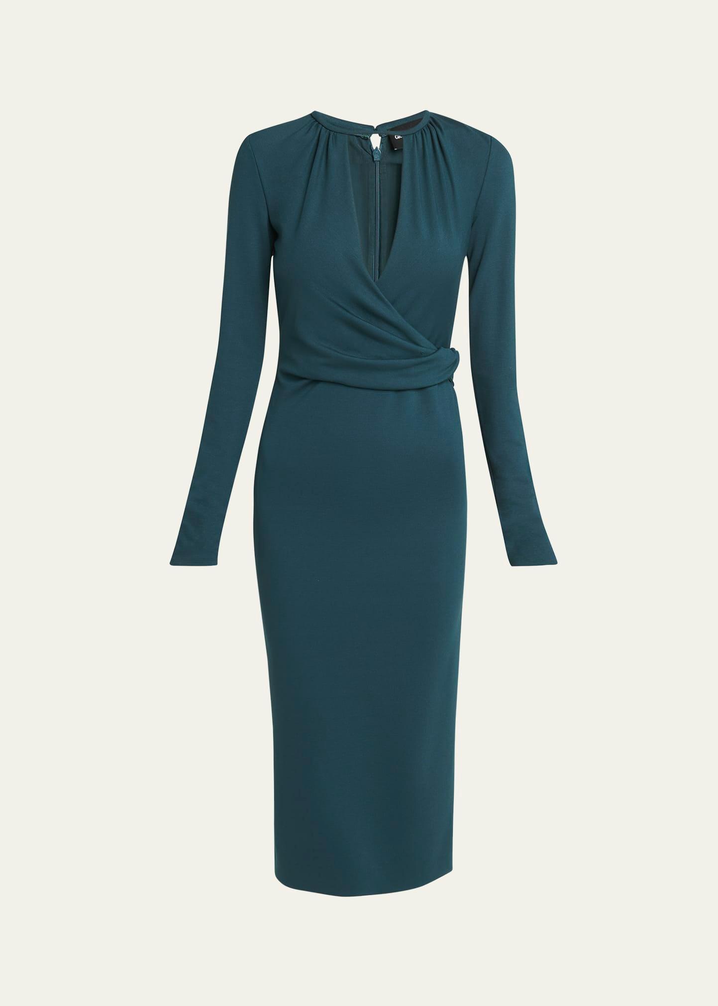 keyhole milano jersey sheath dress