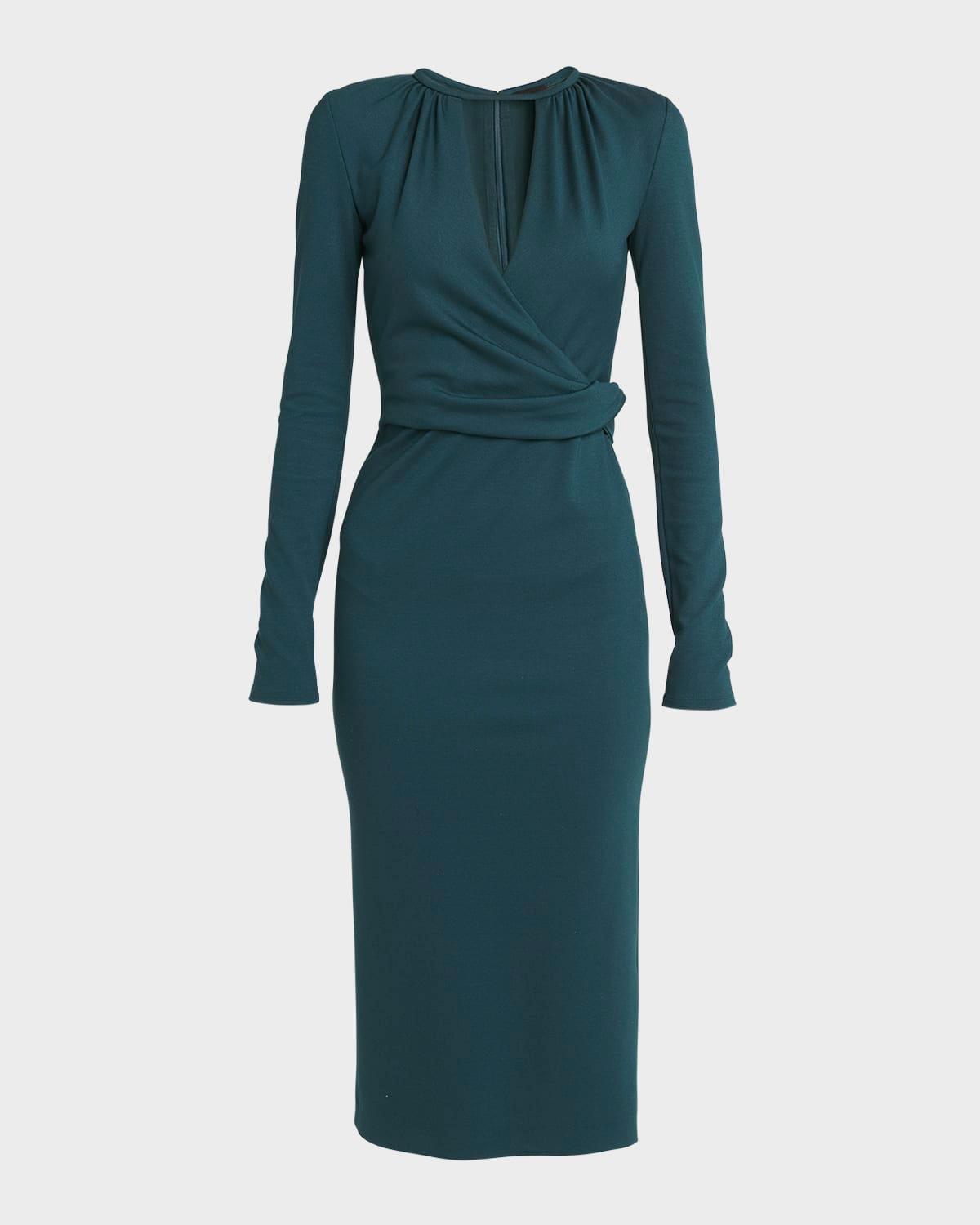 keyhole milano jersey sheath dress