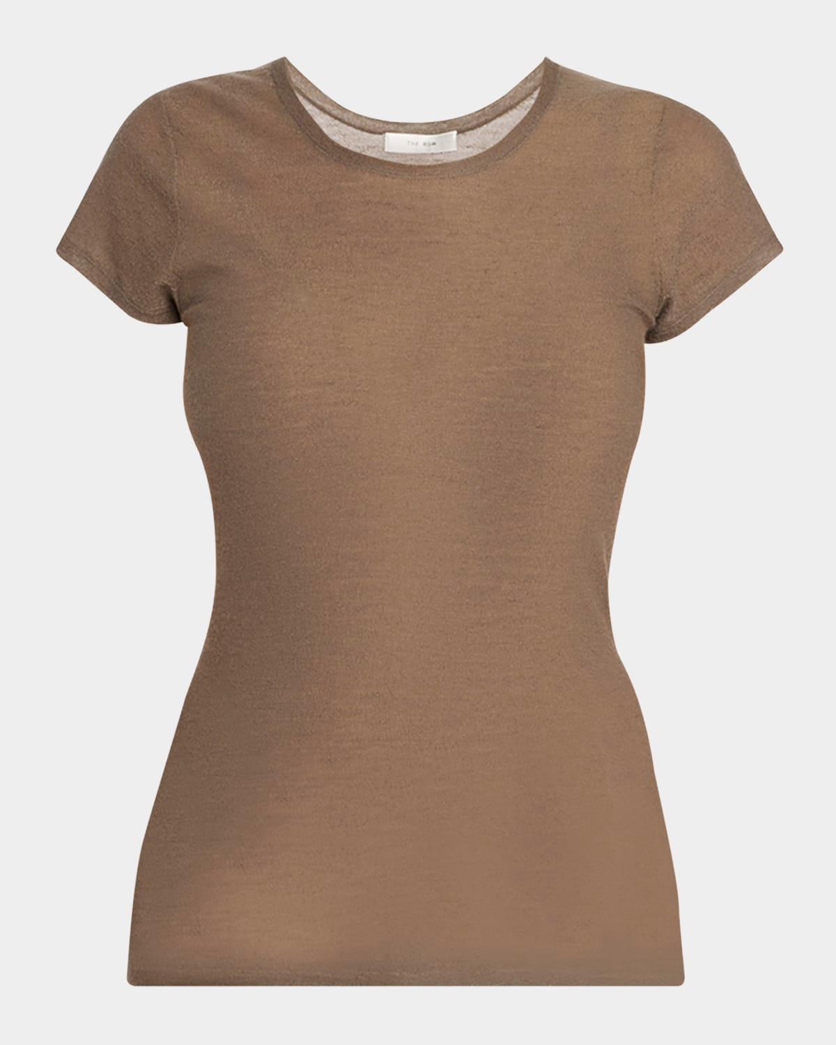 keyla short-sleeve fine cashmere t-shirt