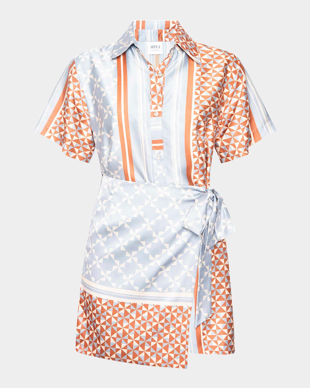 kezia wrap mini shirtdress