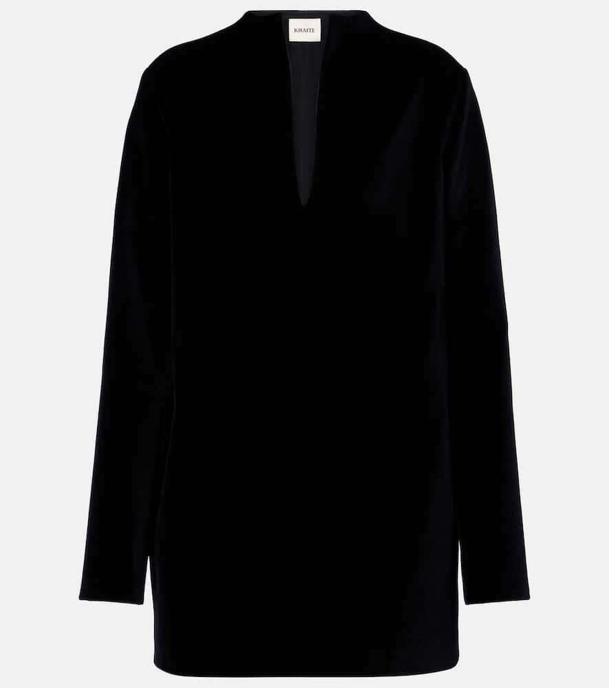khaite aleena velvet minidress